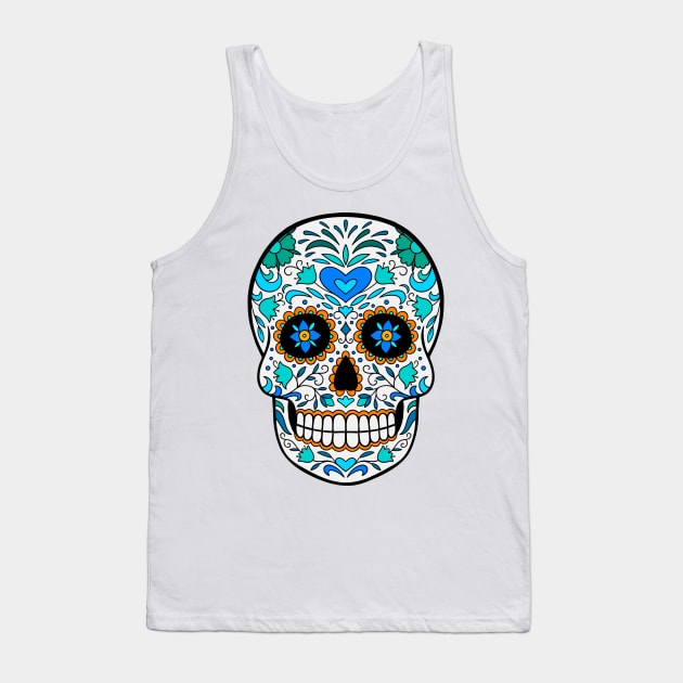 Sugar Skull Art Tank Top by InshynaArt